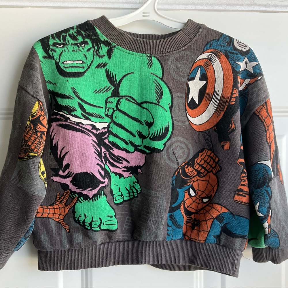 Zara x Marvel superheroes avengers crew neck sweater 2T 3T 2-3 years